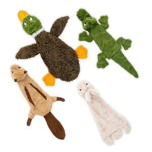 Squeaky Plush Dog Toys Interactive Play Soft Durable Fabric Indoor Fun 4 Pack